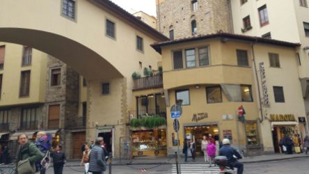 at the corner of Ponte Vecchio